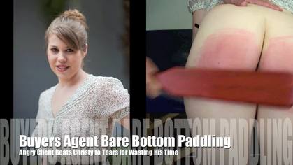 Realtor Bare Bottom Paddling - Angry Client Beats Christy’s Bottom Purple